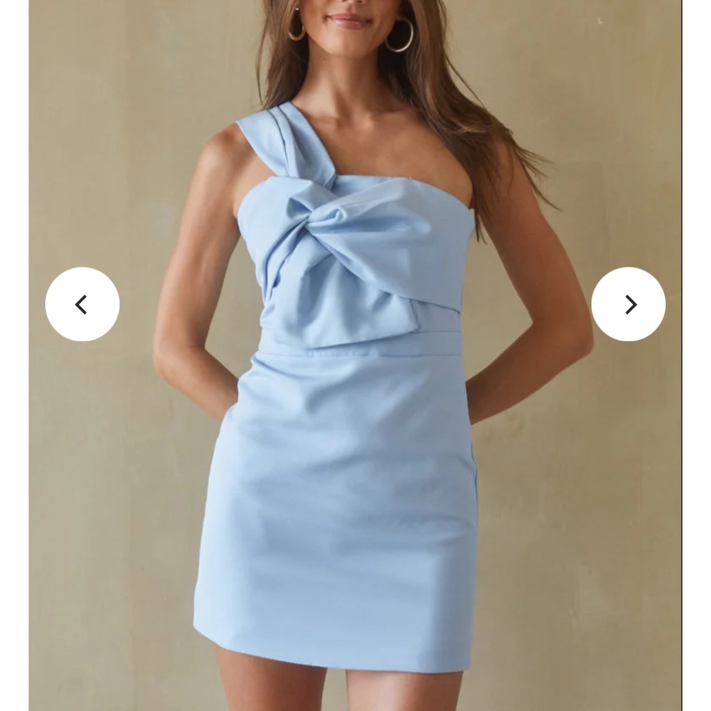 One-Shoulder Bow Mini Dress